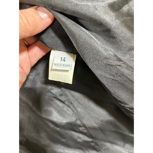 Vintage Velvet Damask Jacket 90s USA Made Brown Black Flocked Frog Closure SZ 14 - Picture 9 of 9